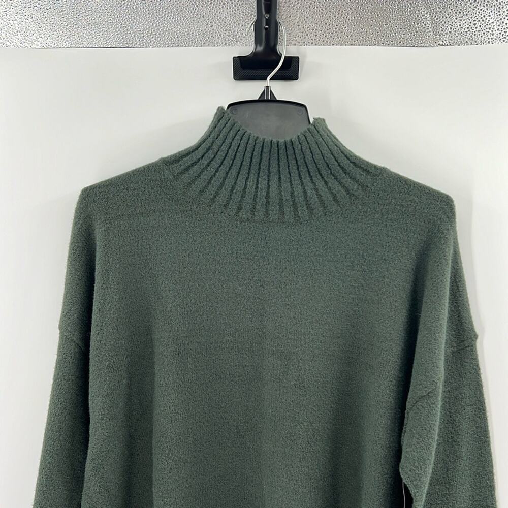 Mock Neck Green Women's Sweater